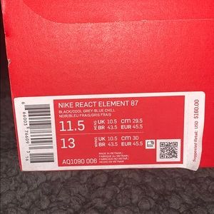 Nike react element 87 size 11.5